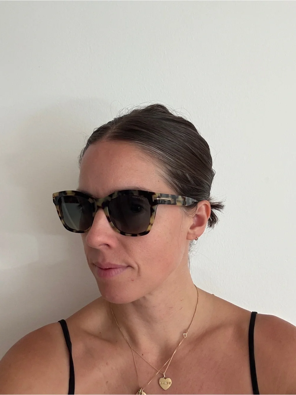 Tom Ford Tortoiseshell Sunglasses with Case - Green Lenses